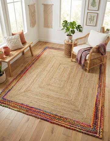 8' x 10' Handmade Braided Jute Rug