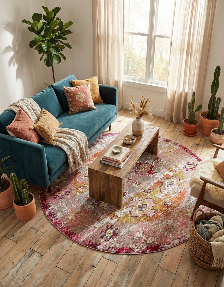 Detail image of 8' x 8'  Washable Alta Round Rug