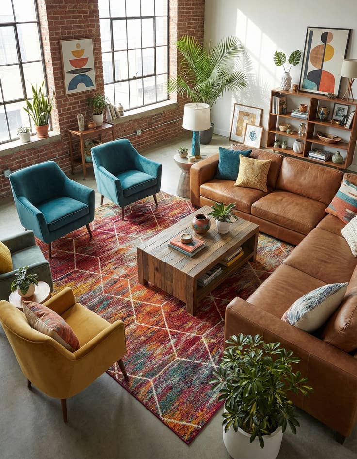 Detail image of 10' x 13' Lattice Frieze Rug