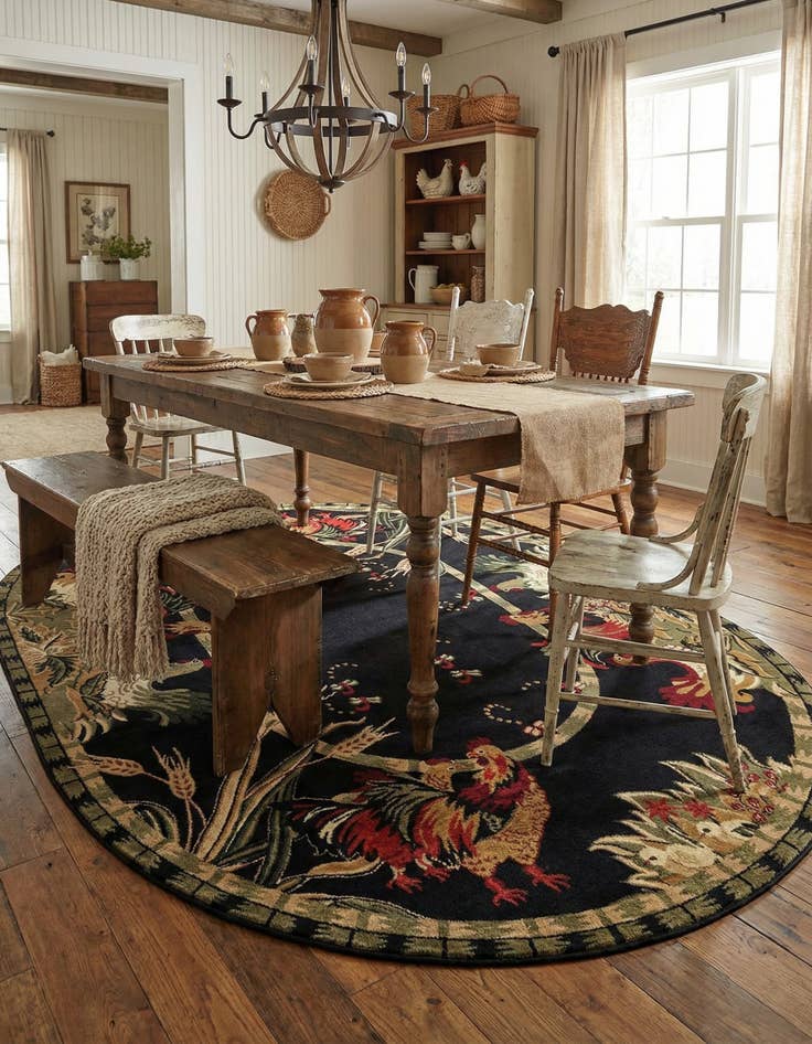 Detail image of 7' 10 x 10' Country Oval Rug