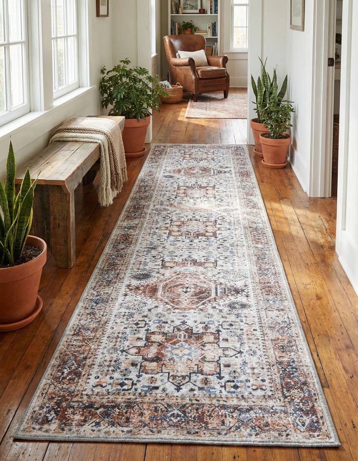 Detail image of 2' 7 x 12' Washable Yara Runner Rug