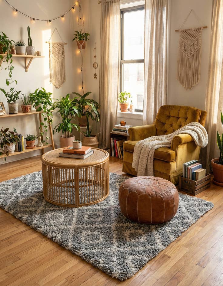 Detail image of 4' x 6' Trellis Shag Rug