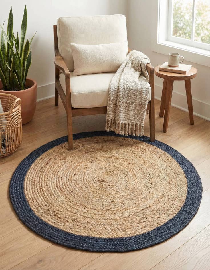 Detail image of 3' 3 x 3' 3  Hand Braided Jute Round Rug