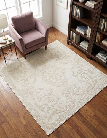 Ivory Finsbury Square Rug