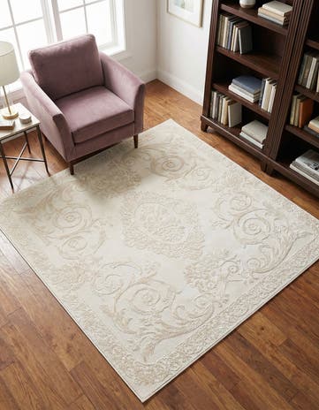 Ivory Finsbury Square Rug