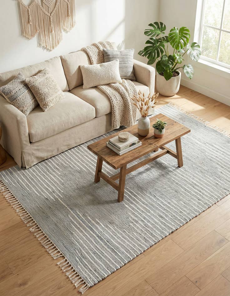 Detail image of 5' 1 x 8' Chindi Cotton Rug