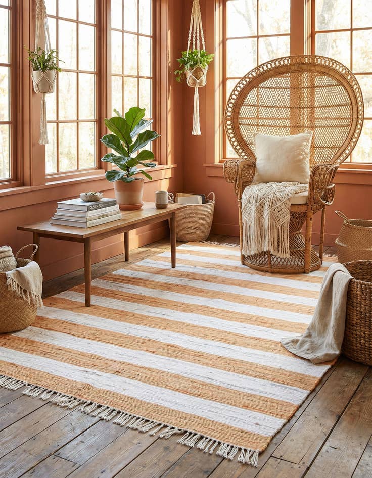 Detail image of 8' x 10' Hand Woven Chindi Rag Rug