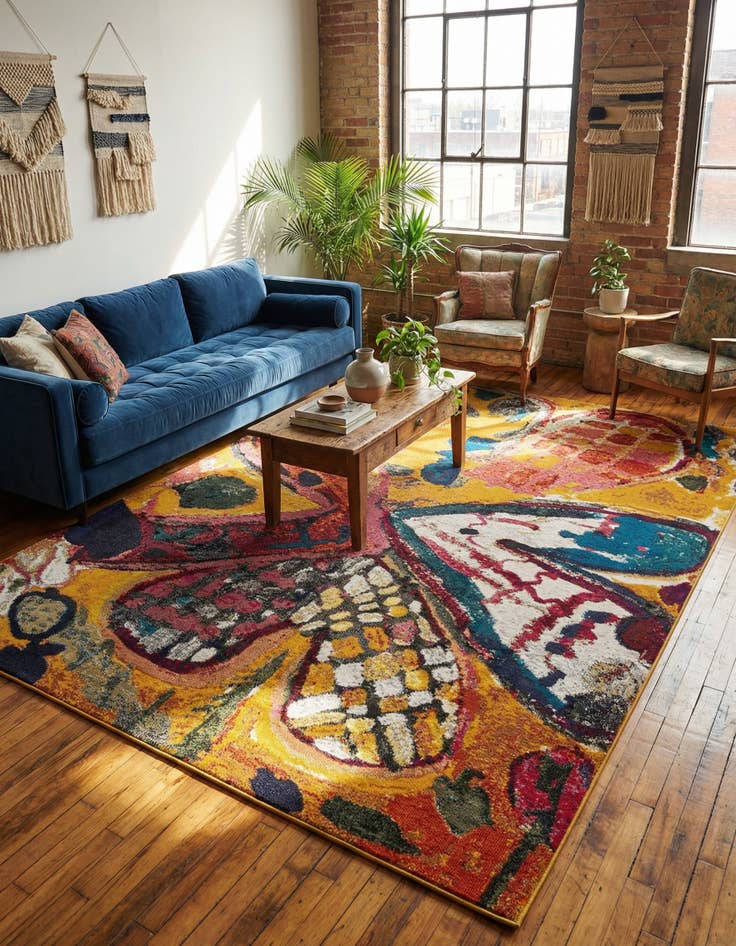 Detail image of 9' x 12'  Washable Haerfest Rug