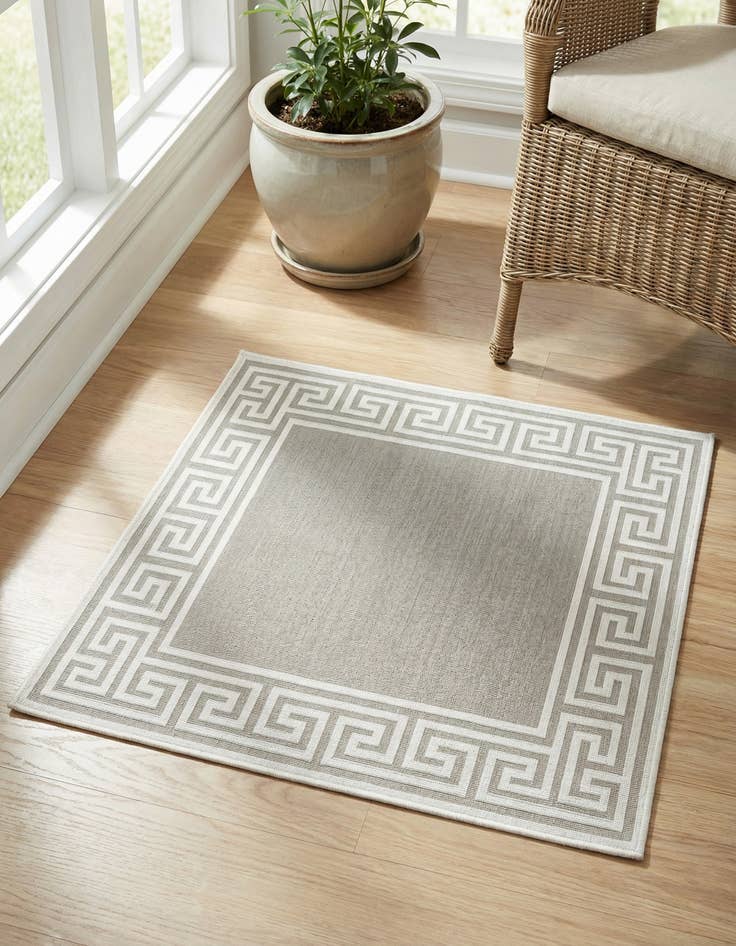 Detail image of 1' 3 x 1' 3 Washable Coastal Indoor / Outdoor Sample Rug
