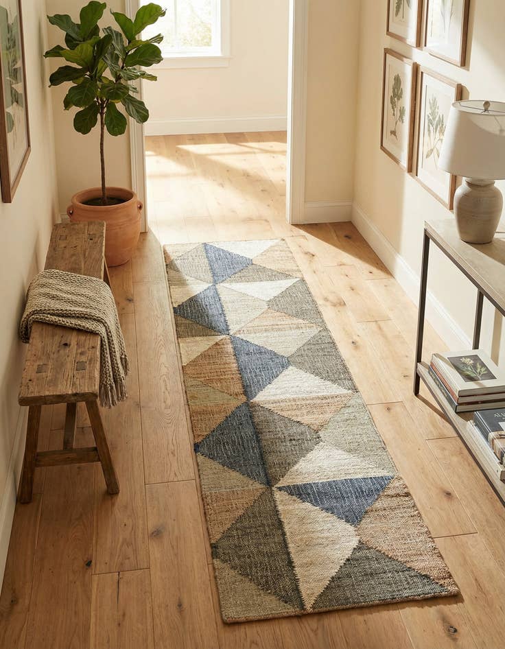 Detail image of 2' x 8'  Hand Woven Kala Handwoven Jute Runner Rug