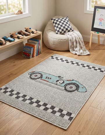 2' 2 x 3' Racecar Whimsy Kids Rug