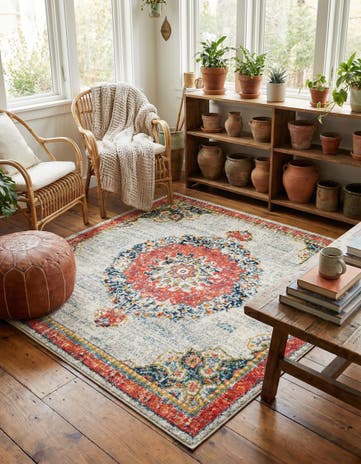 Ivory Madeline Square Rug