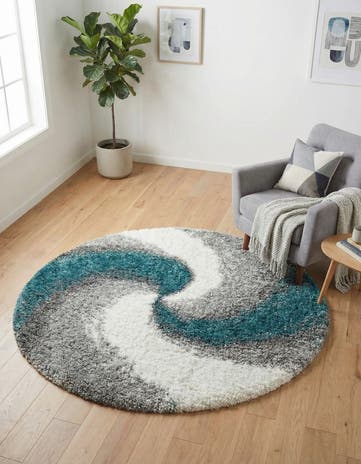 4' x 4' Soft Touch Shag Round Rug