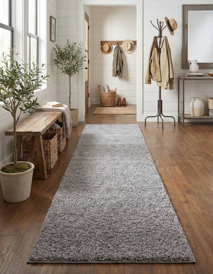 Detail image of  2' 7 x 10' Solid Shag Runner Rug