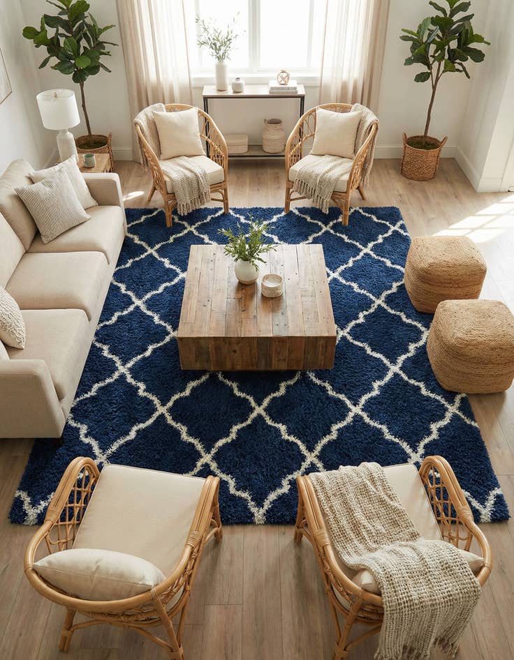 Detail image of 7' 10 x 7' 10 Trellis Shag Square Rug