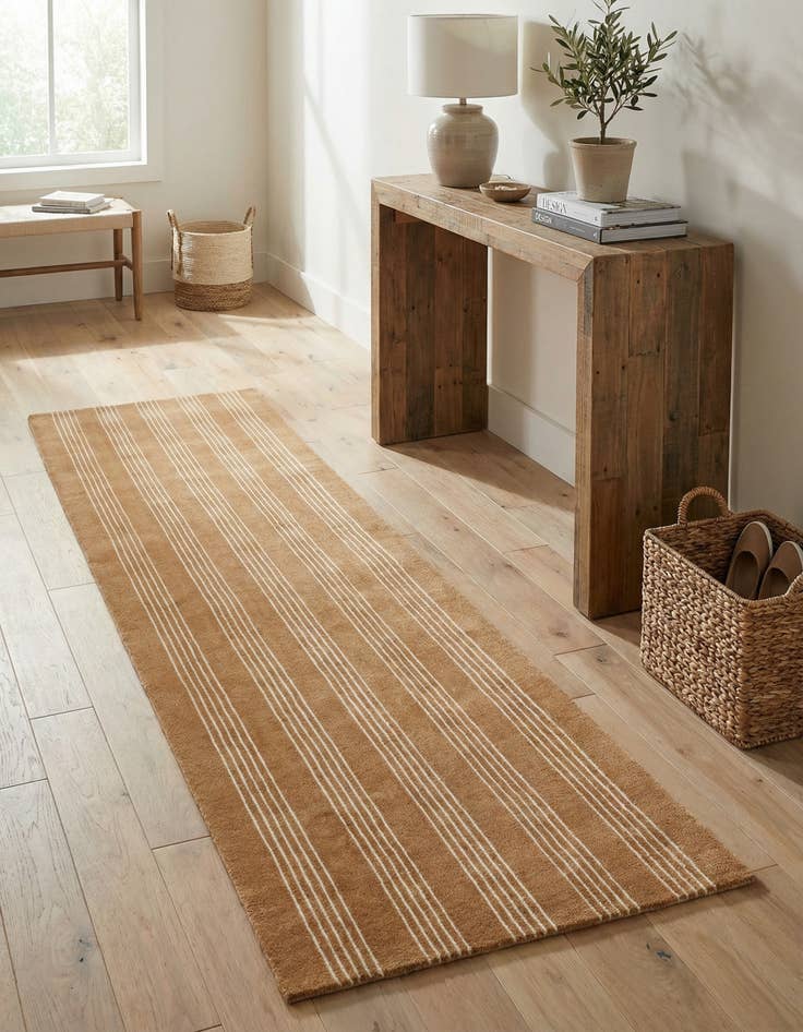 Detail image of 2' 7 x 8' Jill Zarin Striped Wool Runner Rug