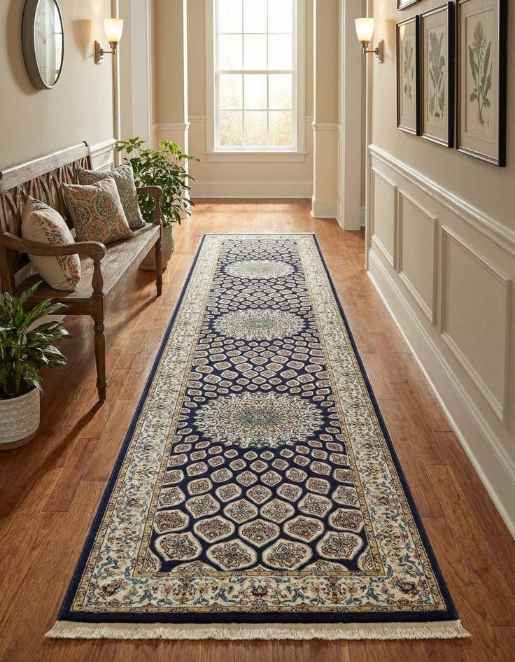 Detail image of 3' x 13' Nain Design Runner Rug