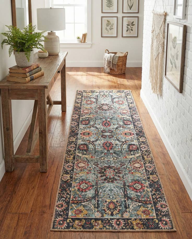 Detail image of 2' x 6' 1 Washable Timeless Runner Rug