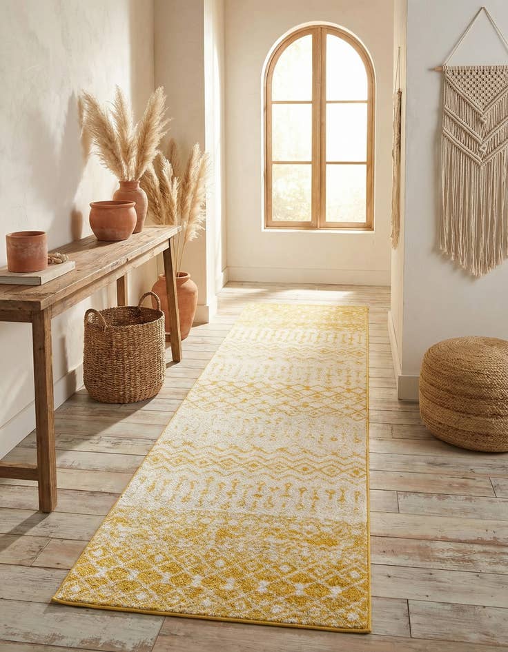 Detail image of 2' 7 x 10' Moroccan Trellis Runner Rug