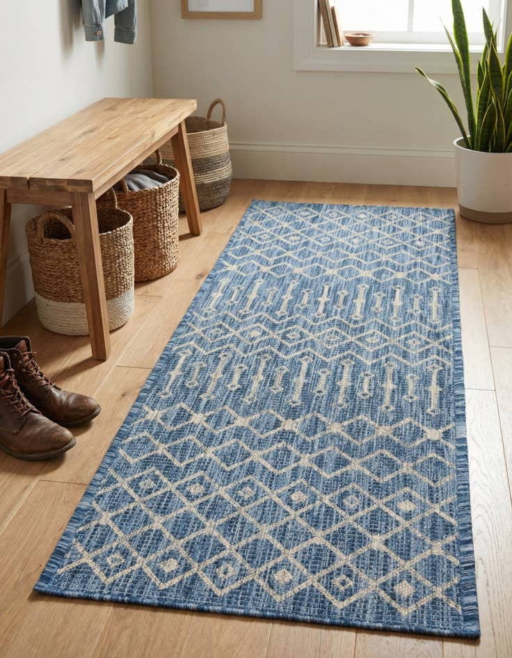 Detail image of 2' x 6' Washable Lattice Indoor / Outdoor Runner Rug