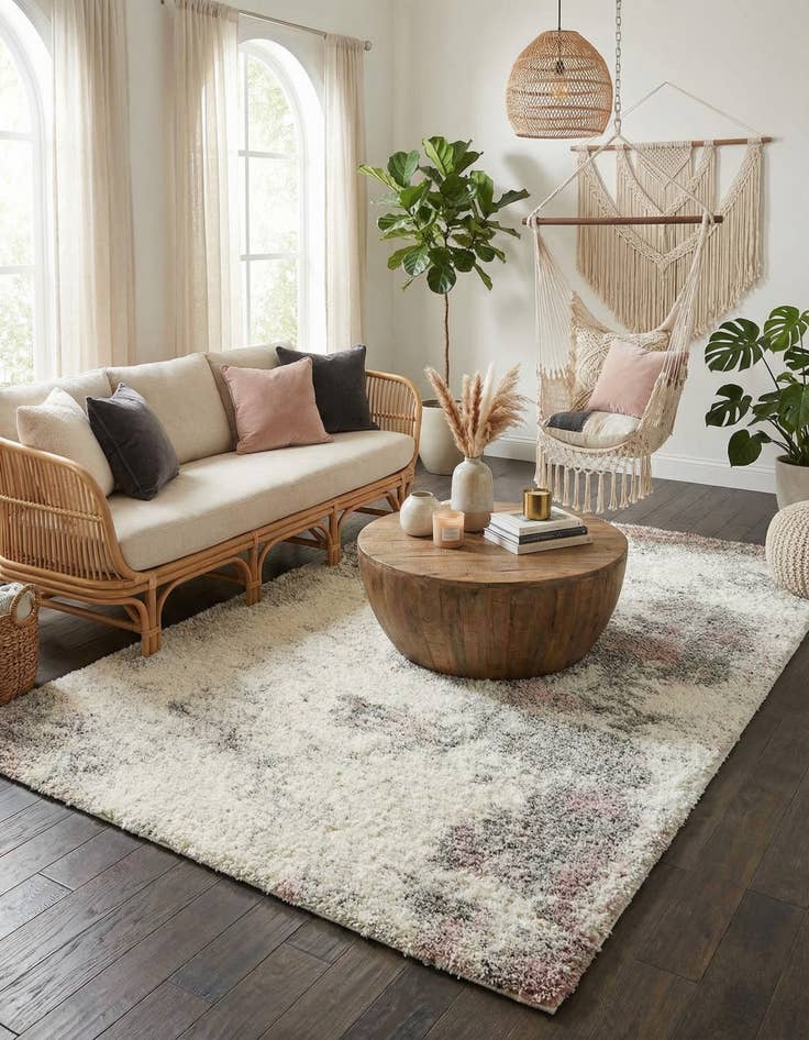 Detail image of 5' 3 x 8' Soft Touch Shag Rug