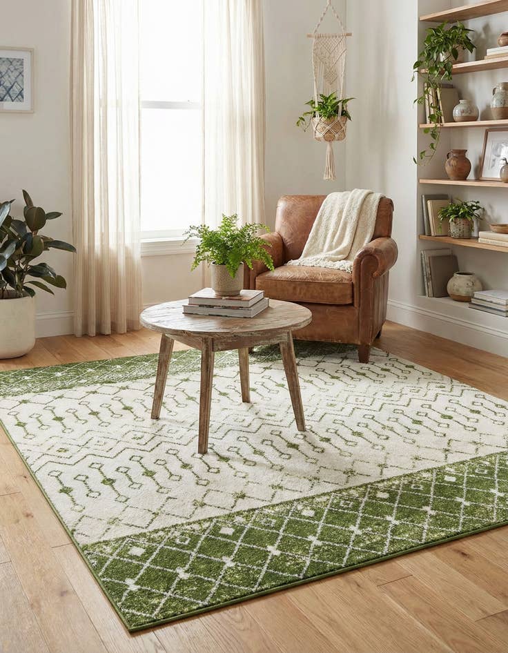 Detail image of 6' x 6' Moroccan Trellis Square Rug