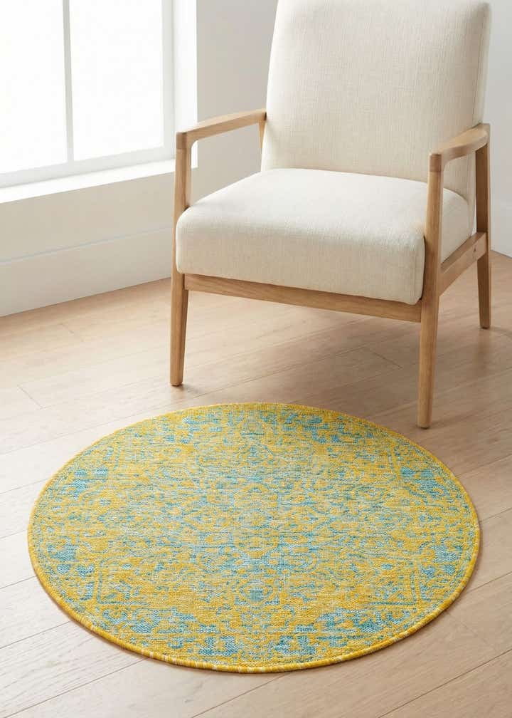 3' x 3' Easy-Clean Jill Zarin Dubai Indoor / Outdoor Round Rug
