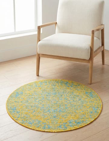 3' x 3' Easy-Clean Jill Zarin Dubai Indoor / Outdoor Round Rug