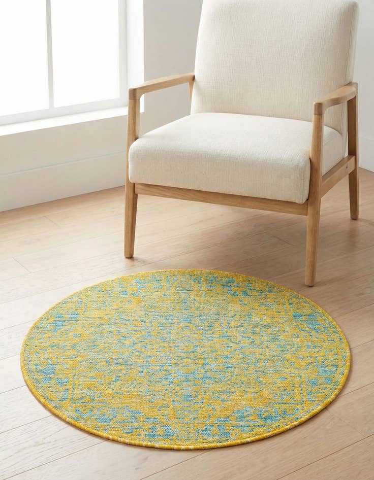 Detail image of 3' x 3' Washable Jill Zarin Dubai Indoor / Outdoor Round Rug
