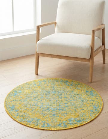 3' x 3' Easy-Clean Jill Zarin Dubai Indoor / Outdoor Round Rug