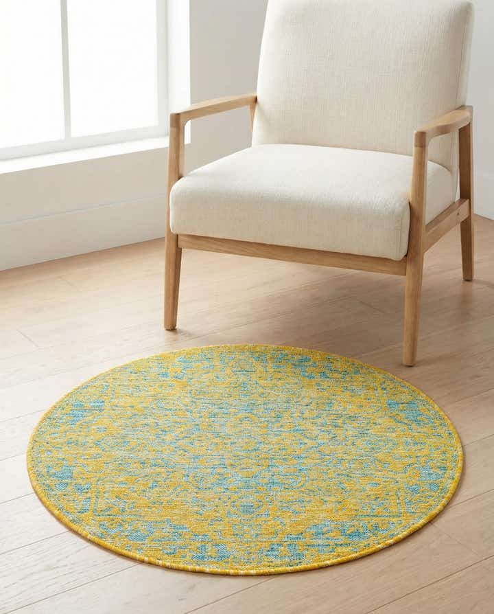 3' x 3' Easy-Clean Jill Zarin Dubai Indoor / Outdoor Round Rug