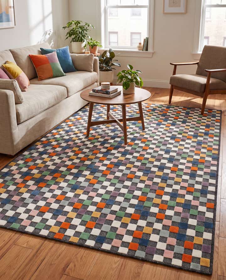 160cm x 245cm Leicht zu reinigen Checkered Innen- / Außenbereich Teppich