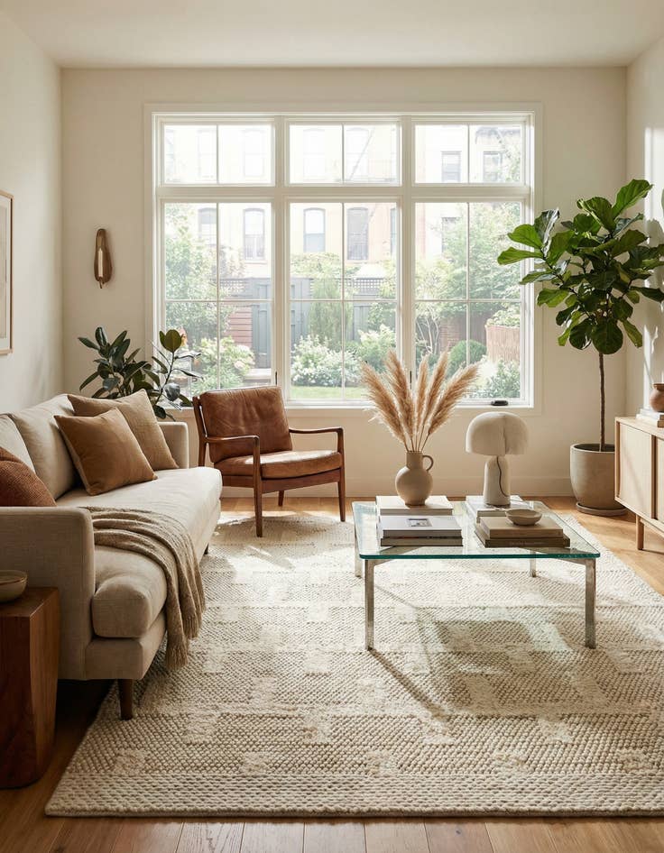 Detail image of 6' 1 x 9'  Hand Woven Lana New Zealand Wool Rug