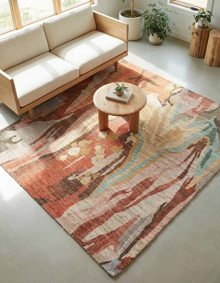 Detail image of 7' 10 x 7' 10 Chenille Jute Square Rug