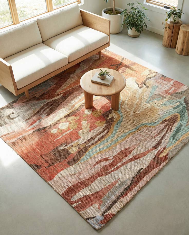 Detail image of 7' 10 x 7' 10 Chenille Jute Square Rug