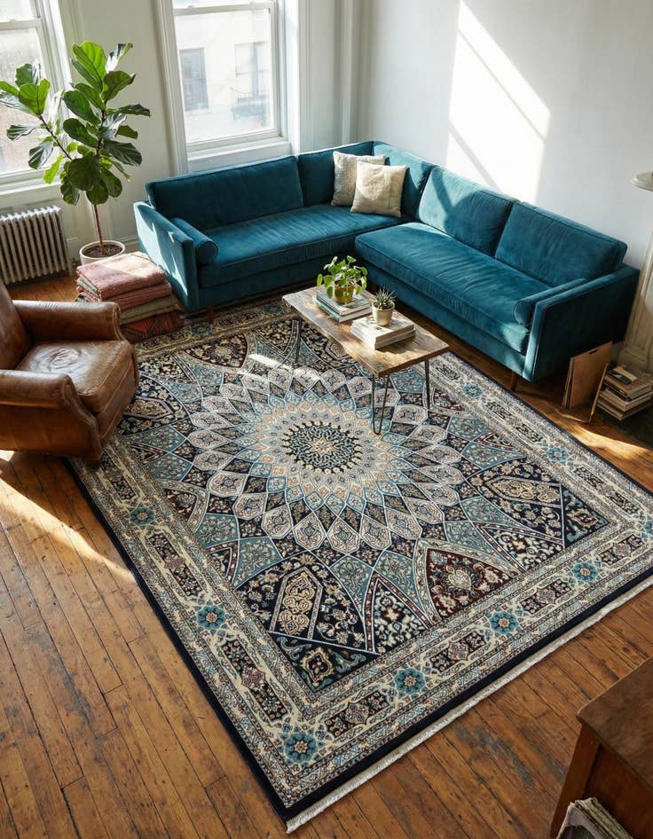 Detail image of 7' 10 x 10' Nain Design Rug