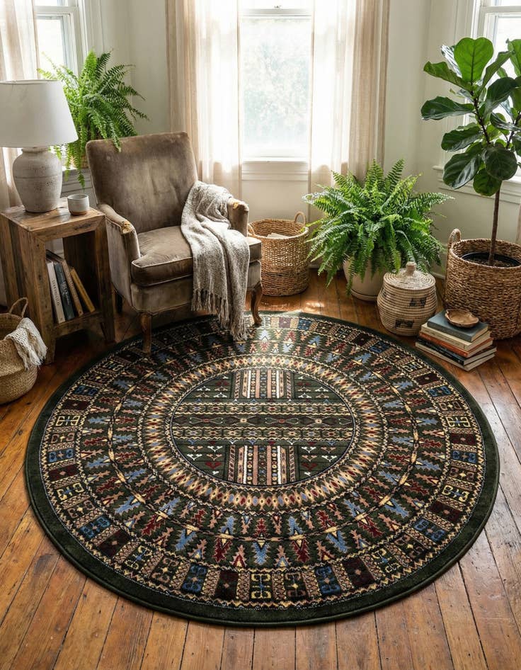 Detail image of  5' 3 x 5' 3 Bokhara Round Rug