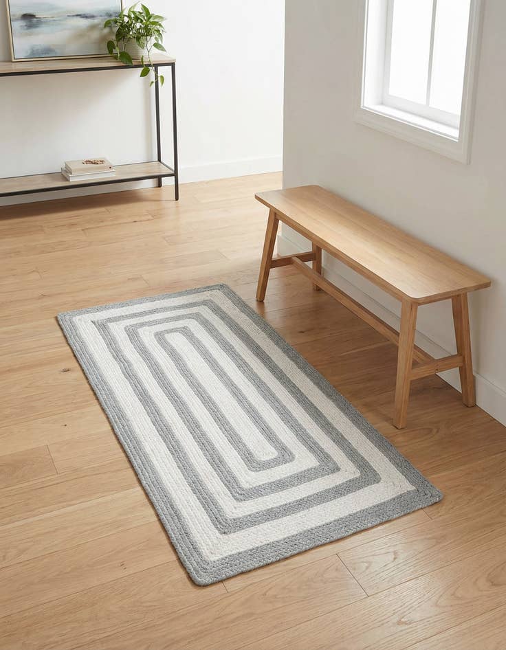 Detail image of 2' x 4' 1  Hand Woven Eco Verse   Washable Indoor / Outdoor Runner Rug