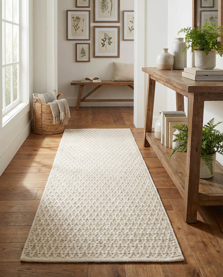 Detailansicht von 60cm x 185cm Handgewebt Lattice Wool Läufer Teppich