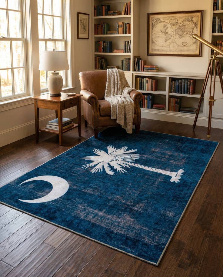 Detail image of 5' x 7' South Carolina The Flag Collection Rug