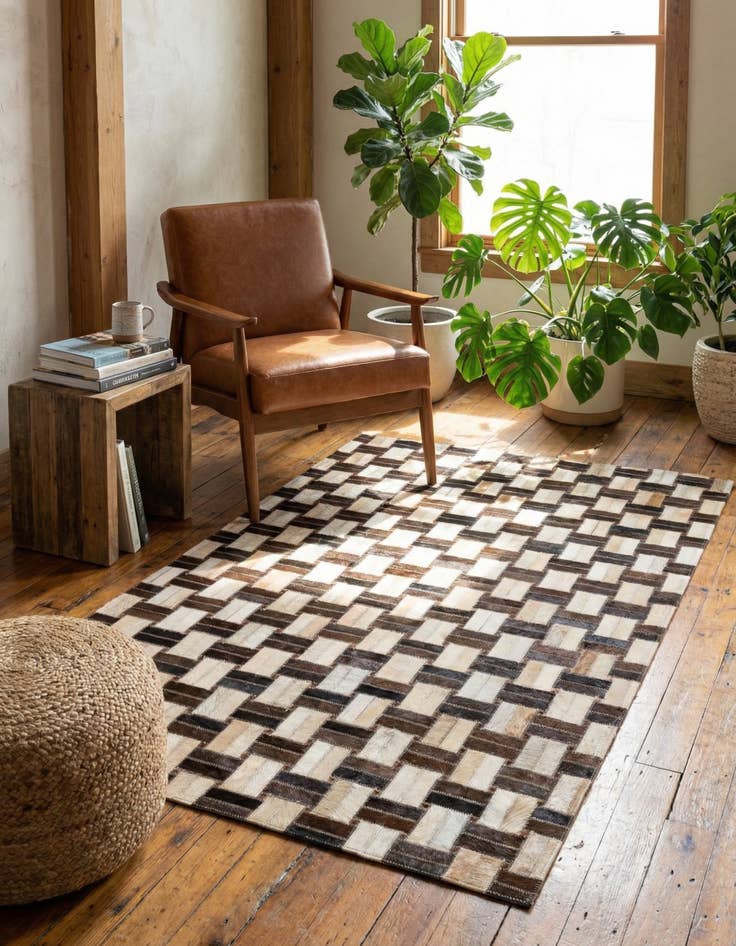 Detail image of 3' 1 x 5' Cowhide - Patchwork Rug