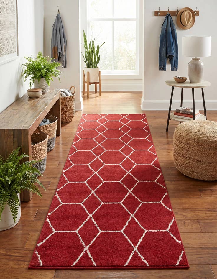 Detail image of 2' x 6' Lattice Frieze Runner Rug