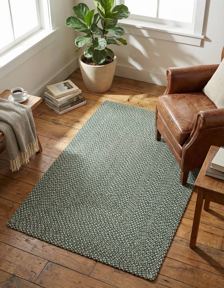 Detail image of 4' 1 x 6' 1 Handmade Tweed Braided Jute Rug