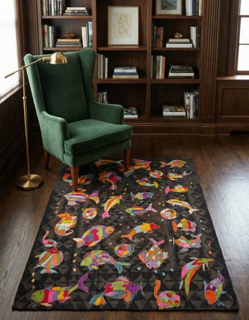 4' 2 x 5' 3 Hand Woven Kilim Suzani Wool Rug
