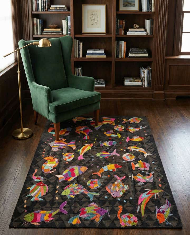 4' 2 x 5' 3 Hand Woven Kilim Suzani Wool Rug