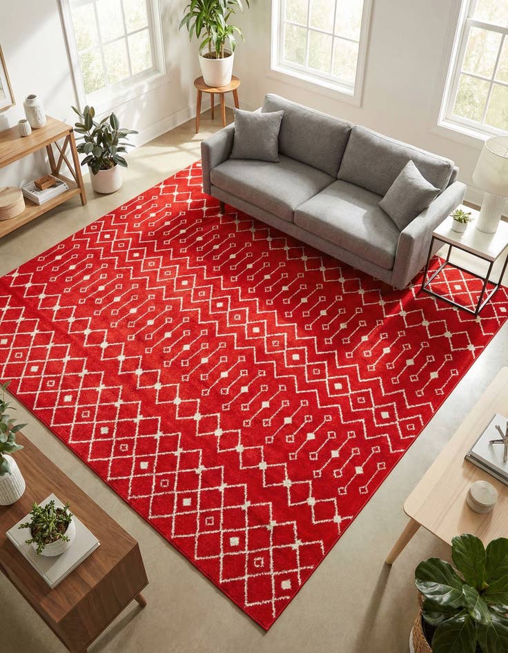 Detail image of 10' x 10' Moroccan Trellis Square Rug