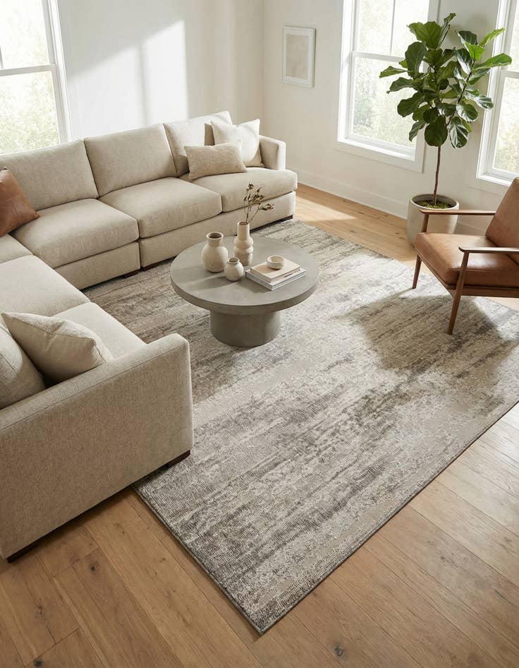 Detail image of 10' x 10'  Washable Modern Indoor / Outdoor Square Rug