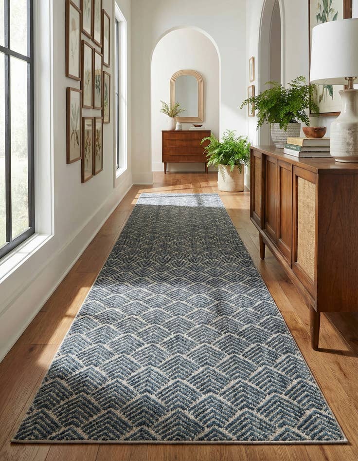 Detail image of 2' 7 x 12' Eco Trellis Runner Rug