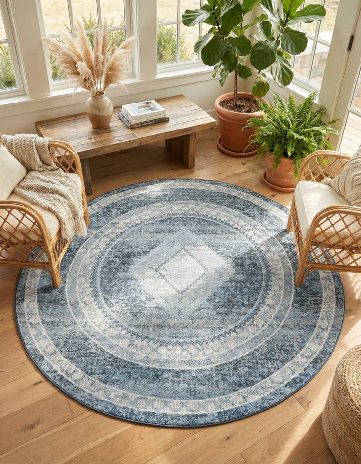 Detail image of 7' 10 x 7' 10 Kamala Washable Round Rug