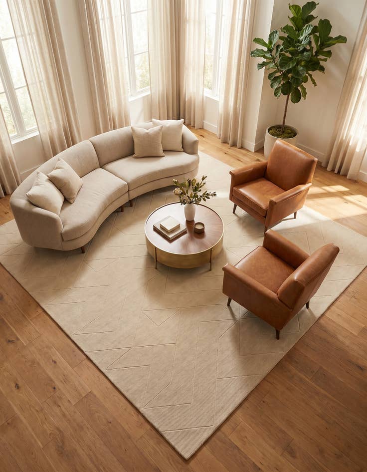 Detail image of 12' x 12' WoolCraft Geometric Square Rug